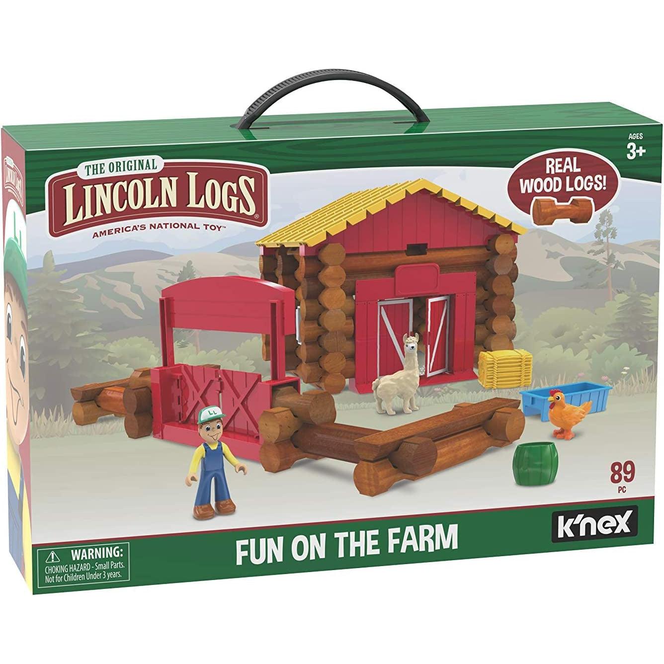 KNEX-Lincoln Logs - 102 Piece Fun on the Farm - Building Set-00858-Legacy Toys