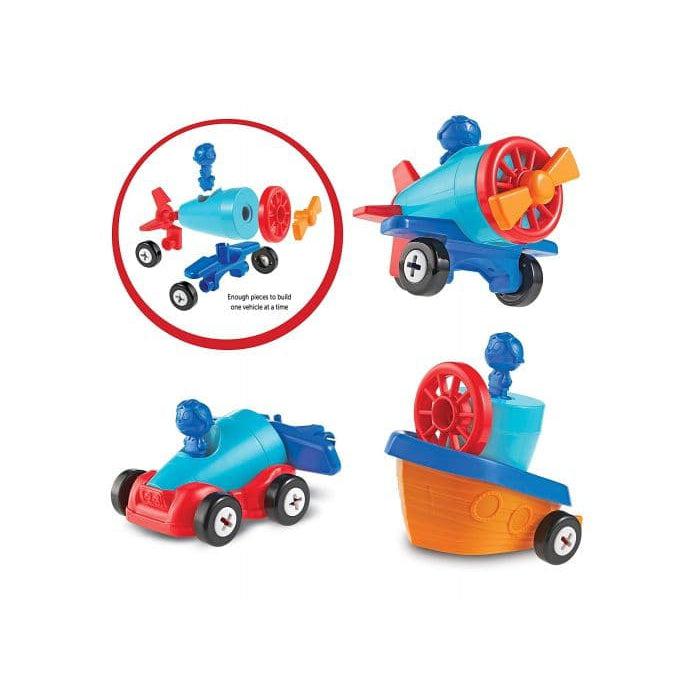 Learning Resources-1-2-3 Build It! Car-Plane-Boat-2840-Legacy Toys