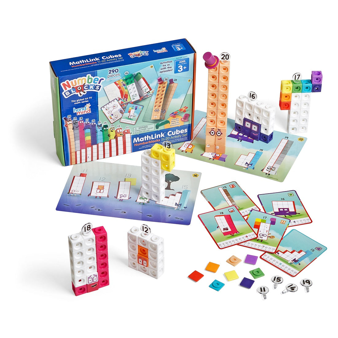 Learning Resources-Mathlink Cubes, Numberblocks 11-20 Set-94477-Legacy Toys