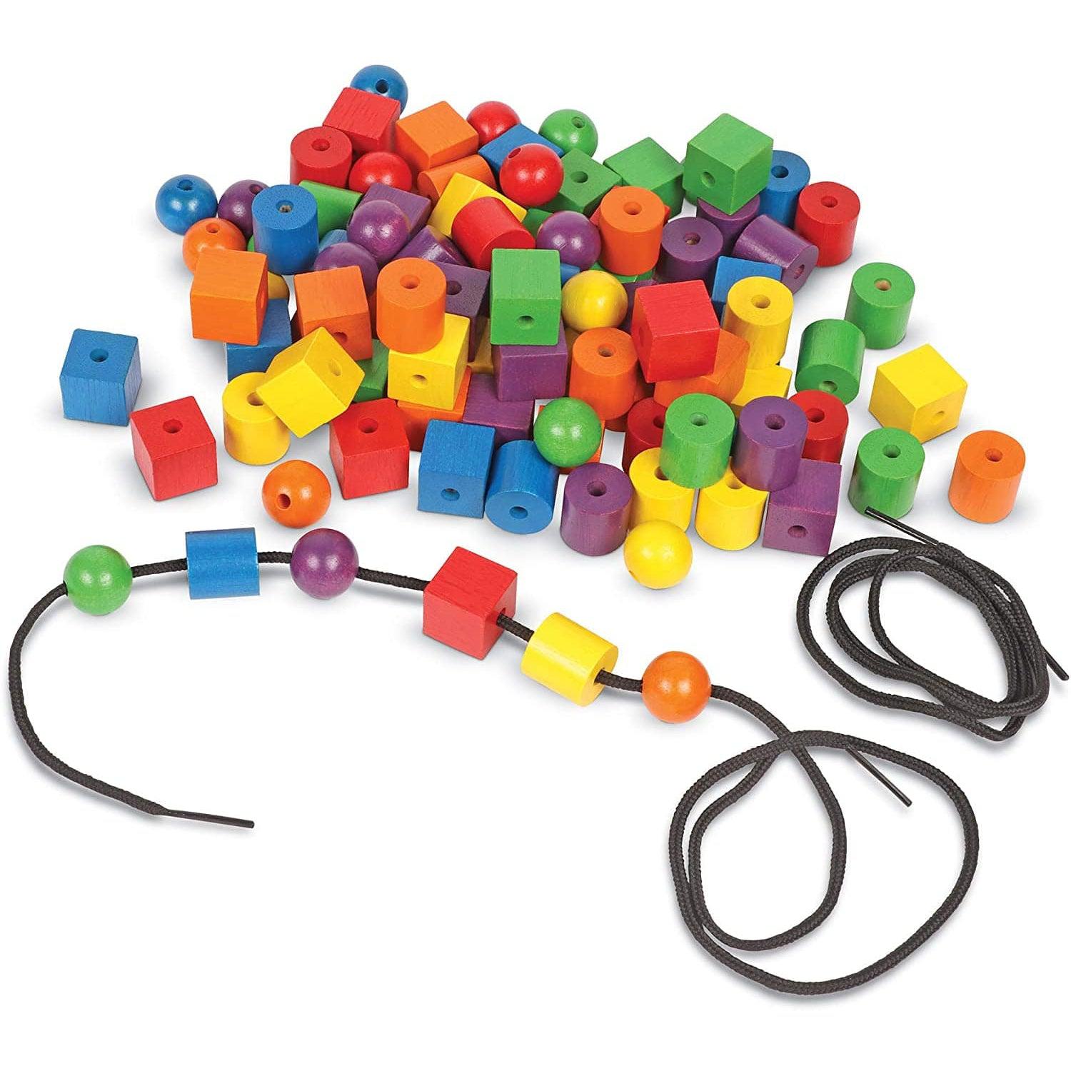 Learning Resources-Wooden Beads - Lacing-LER0140-Legacy Toys