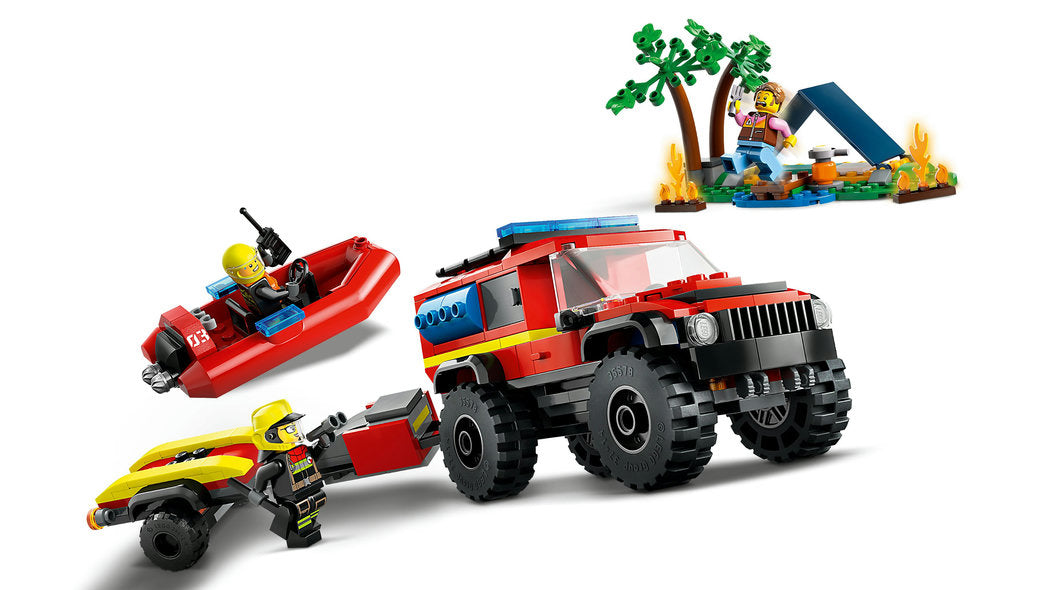 Lego-4x4 Fire Truck with Rescue Boat-60412-Legacy Toys