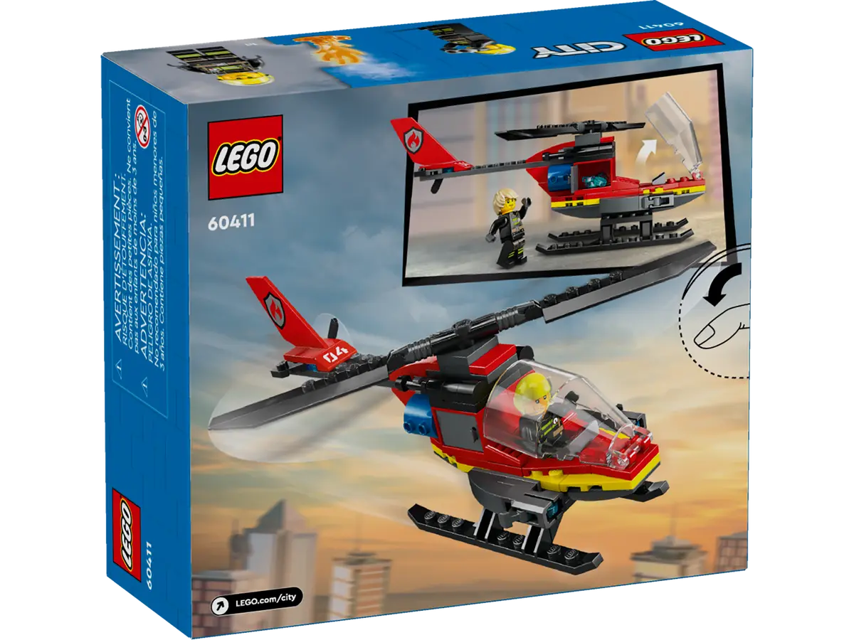 Lego-LEGO City - Fire Rescue Helicopter-60411-Legacy Toys