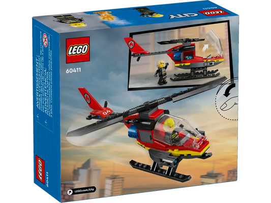 Lego-LEGO City - Fire Rescue Helicopter-60411-Legacy Toys