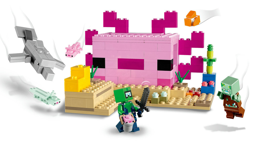 Lego-LEGO Minecraft The Axolotl House-21247-Legacy Toys