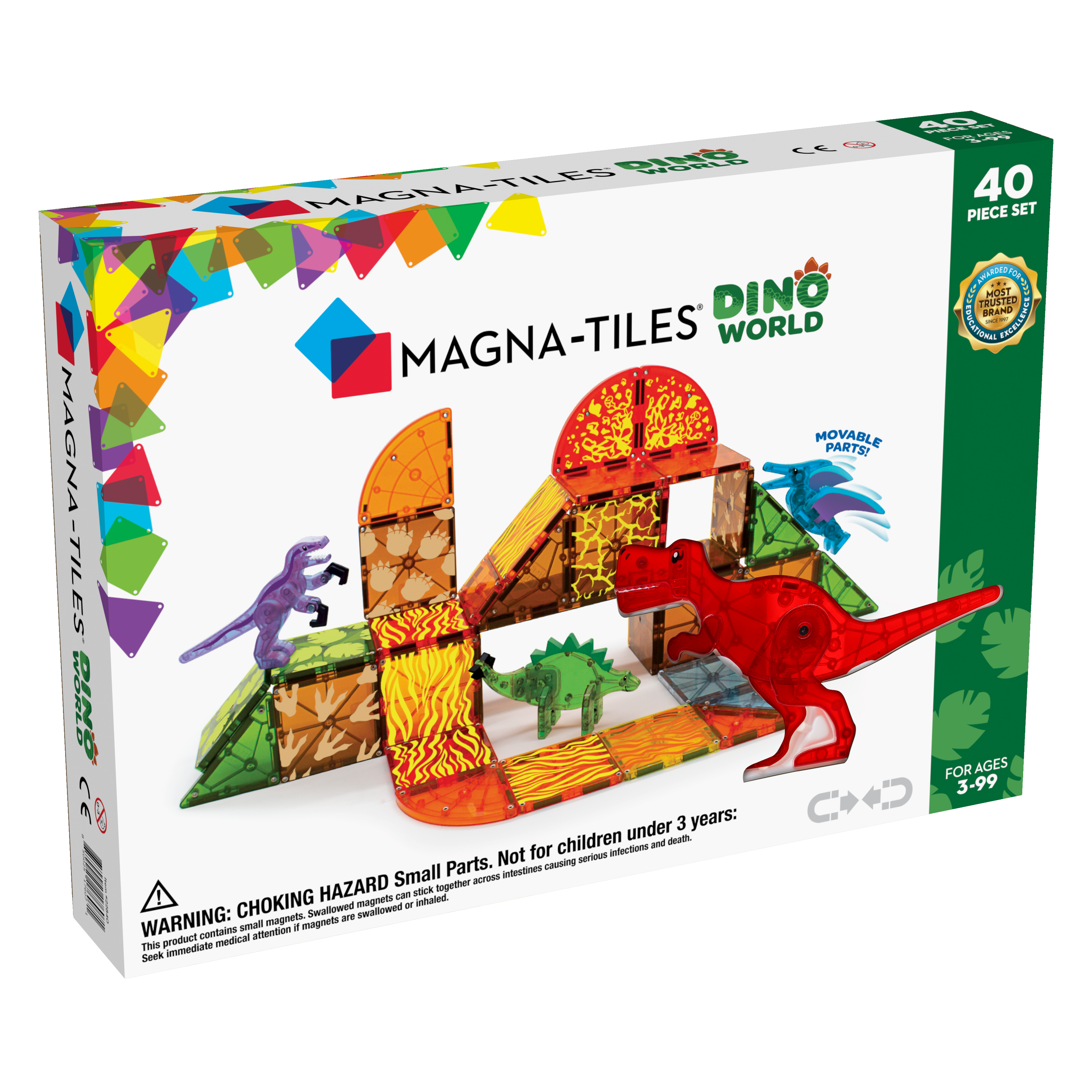 Magna-Tiles-Magna-Tiles Dino World 40 Pieces-22840-Legacy Toys