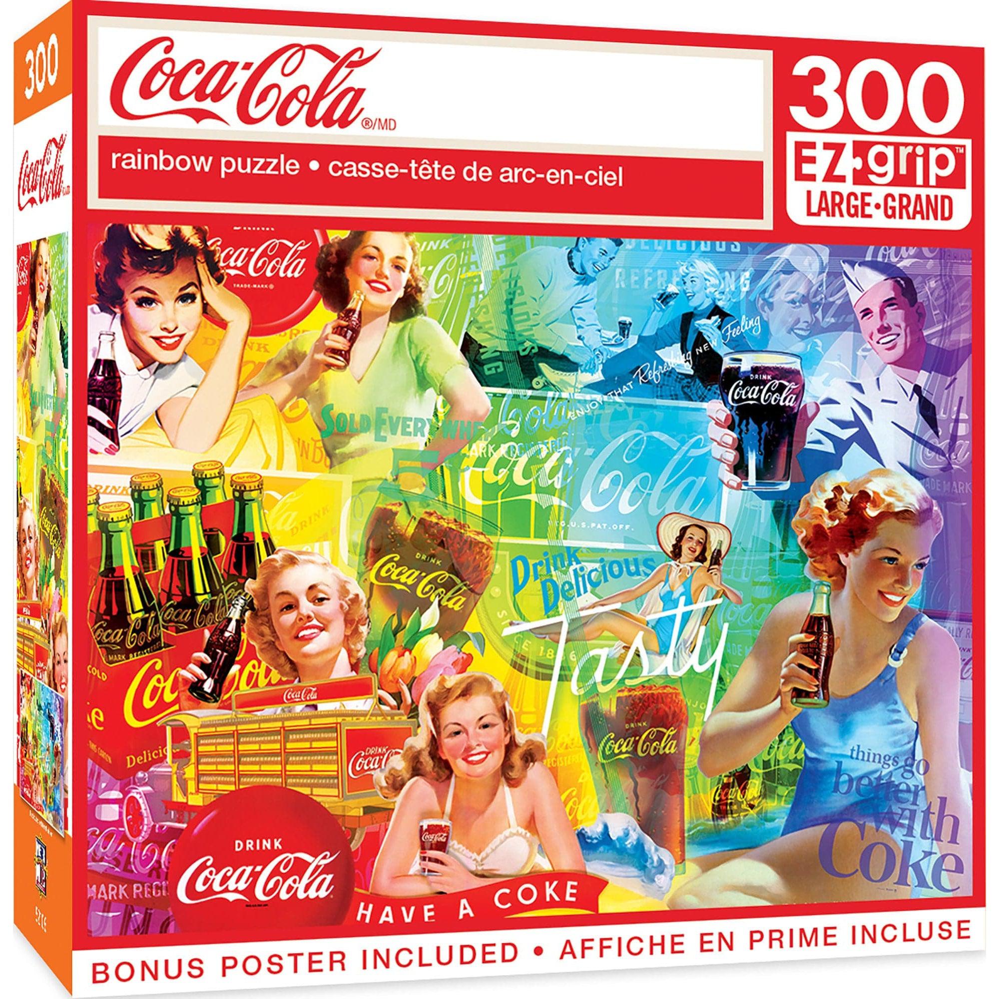 MasterPieces-Coca-Cola - Rainbow - 300 Piece EzGrip Puzzle-32260-Legacy Toys