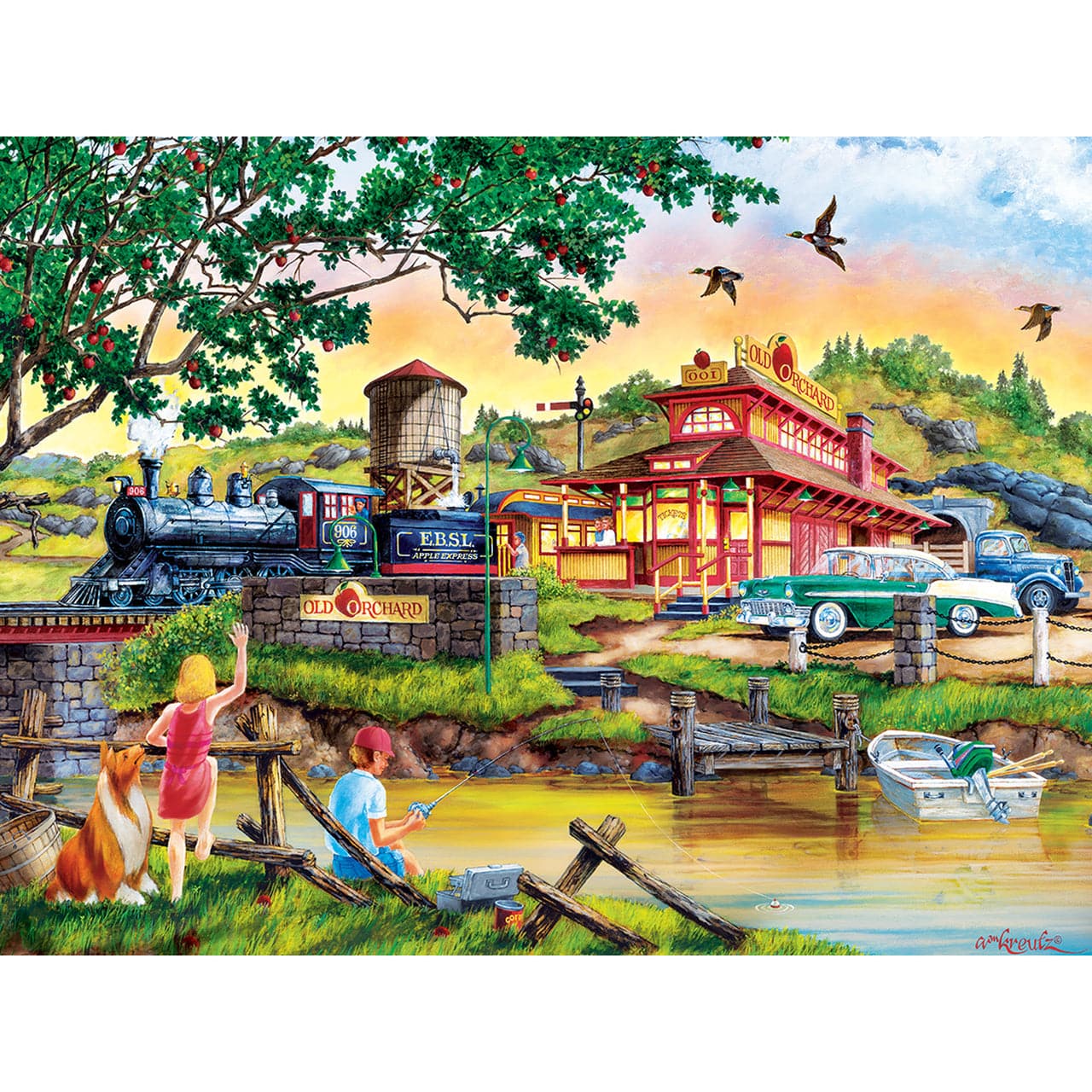 MasterPieces-Country Escapes - Apple Express - 550 Piece Puzzle-31932-Legacy Toys