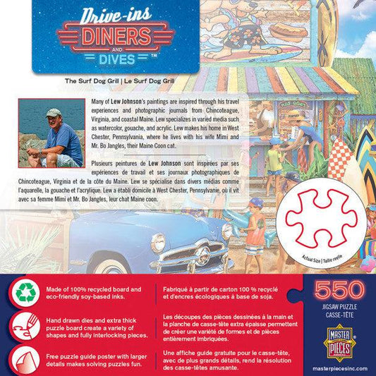 MasterPieces-Drive-Ins, Diners, and Dives - The Surf Dog Grill - 550 Piece Puzzle-32247-Legacy Toys