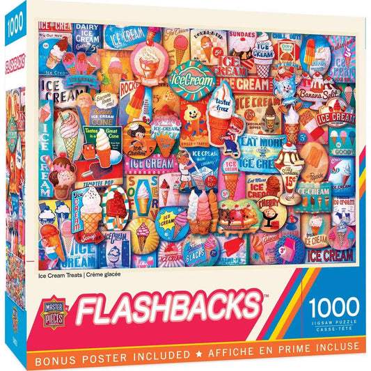 MasterPieces-Flashbacks - Ice Cream Treats - 1000 Piece Puzzle-72252-Legacy Toys