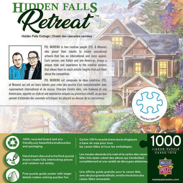 MasterPieces-Flower Cottages - Hidden Falls Cottage - 1000 Piece Puzzle-71985-Legacy Toys