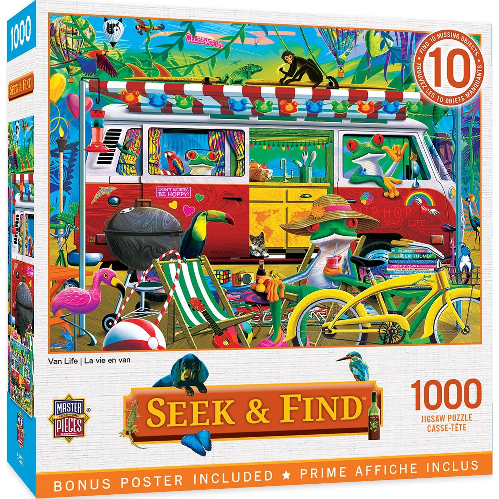 MasterPieces-Seek & Find - Van Life - 1000 Piece Puzzle-72198-Legacy Toys