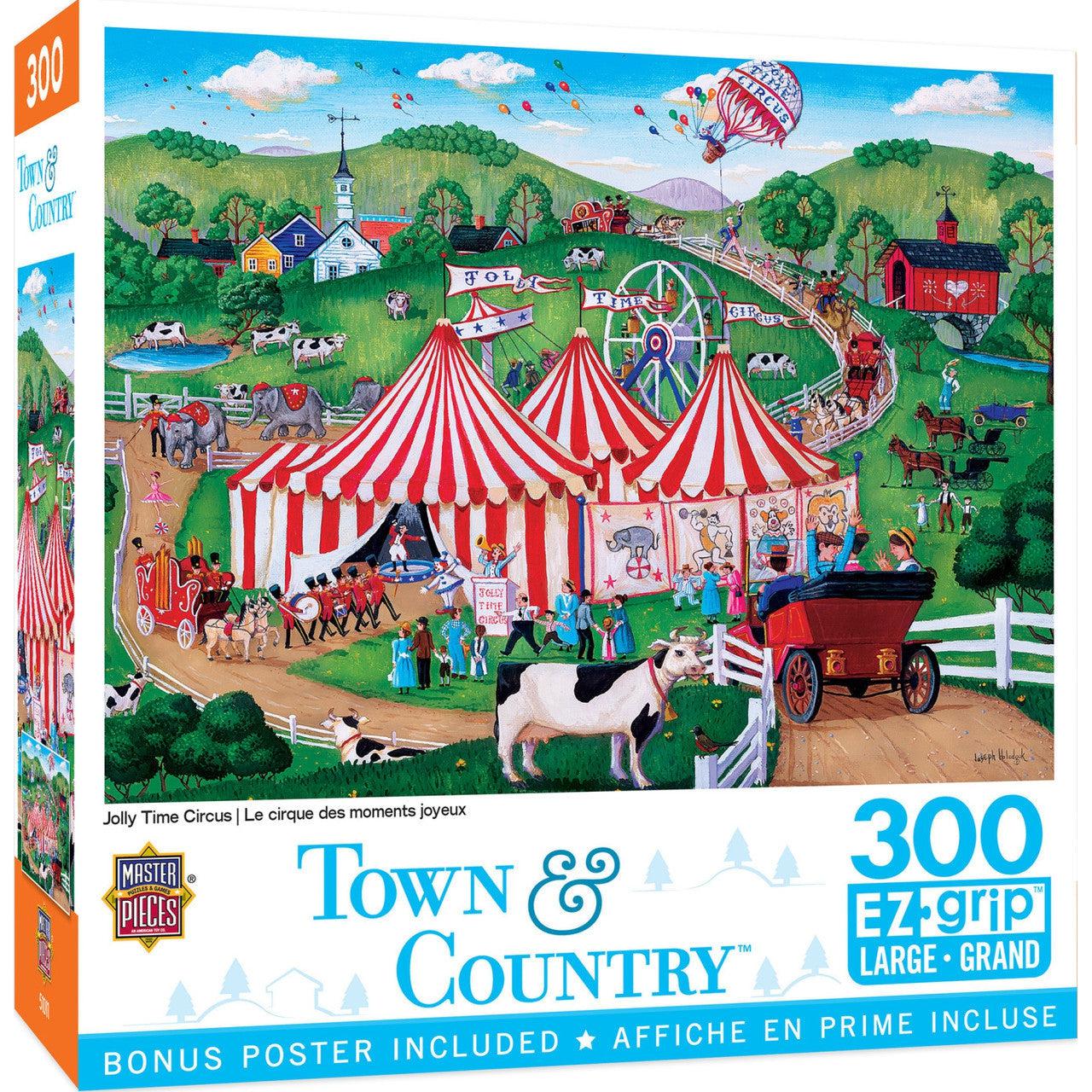 MasterPieces-Town & Country - Jolly Time Circus - 300 Piece EzGrip Puzzle-32021-Legacy Toys