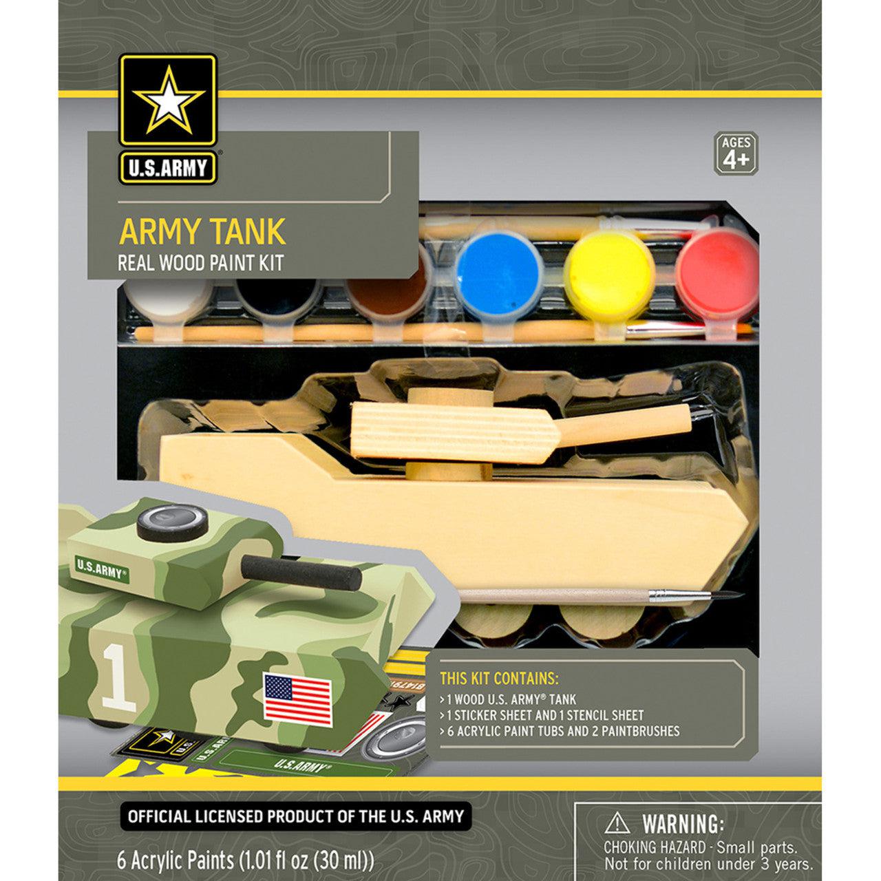 MasterPieces-U.S. Army - Tank Wood Paint Kit-21524-Legacy Toys