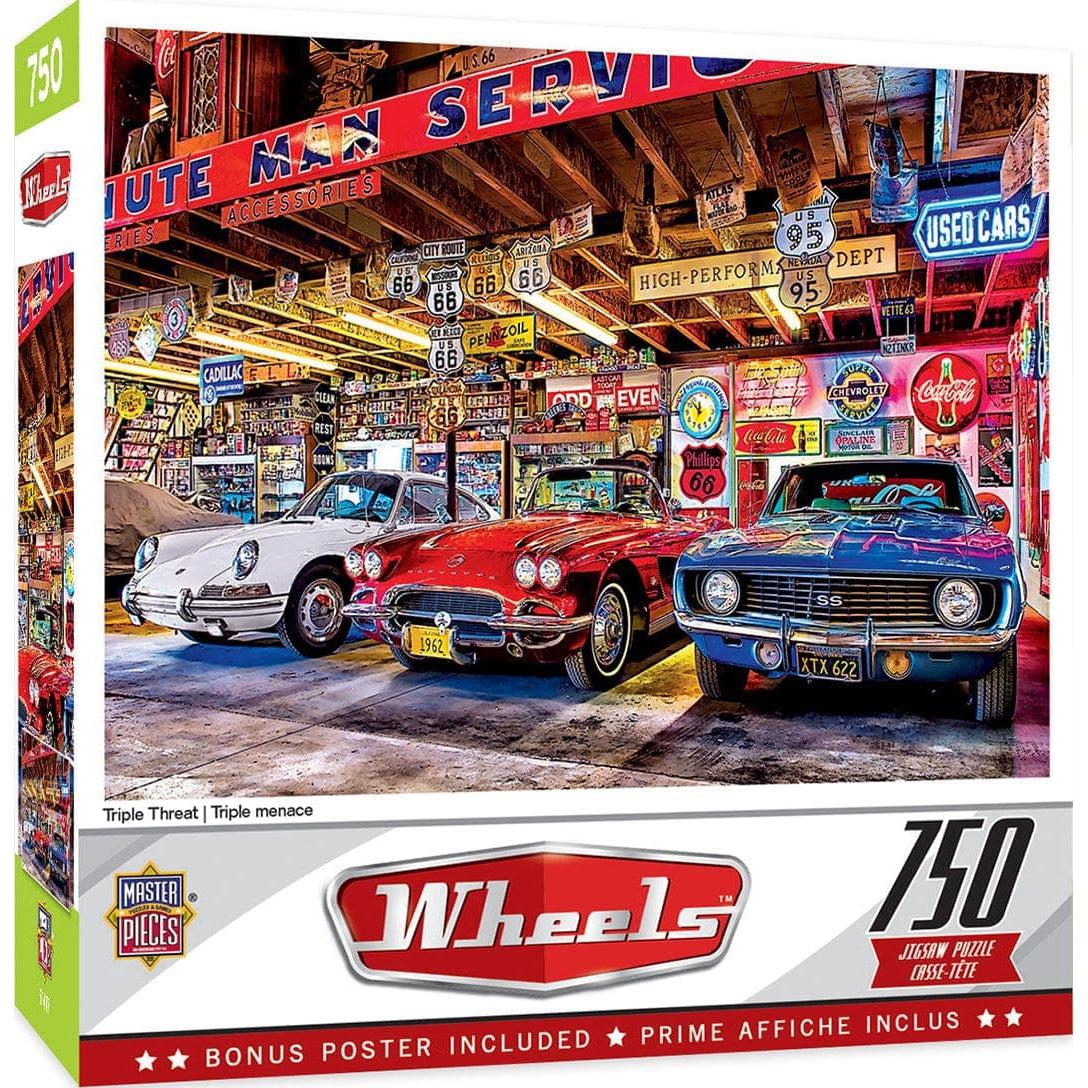 MasterPieces-Wheels - Triple Threat - 750 Piece Puzzle-32081-Legacy Toys