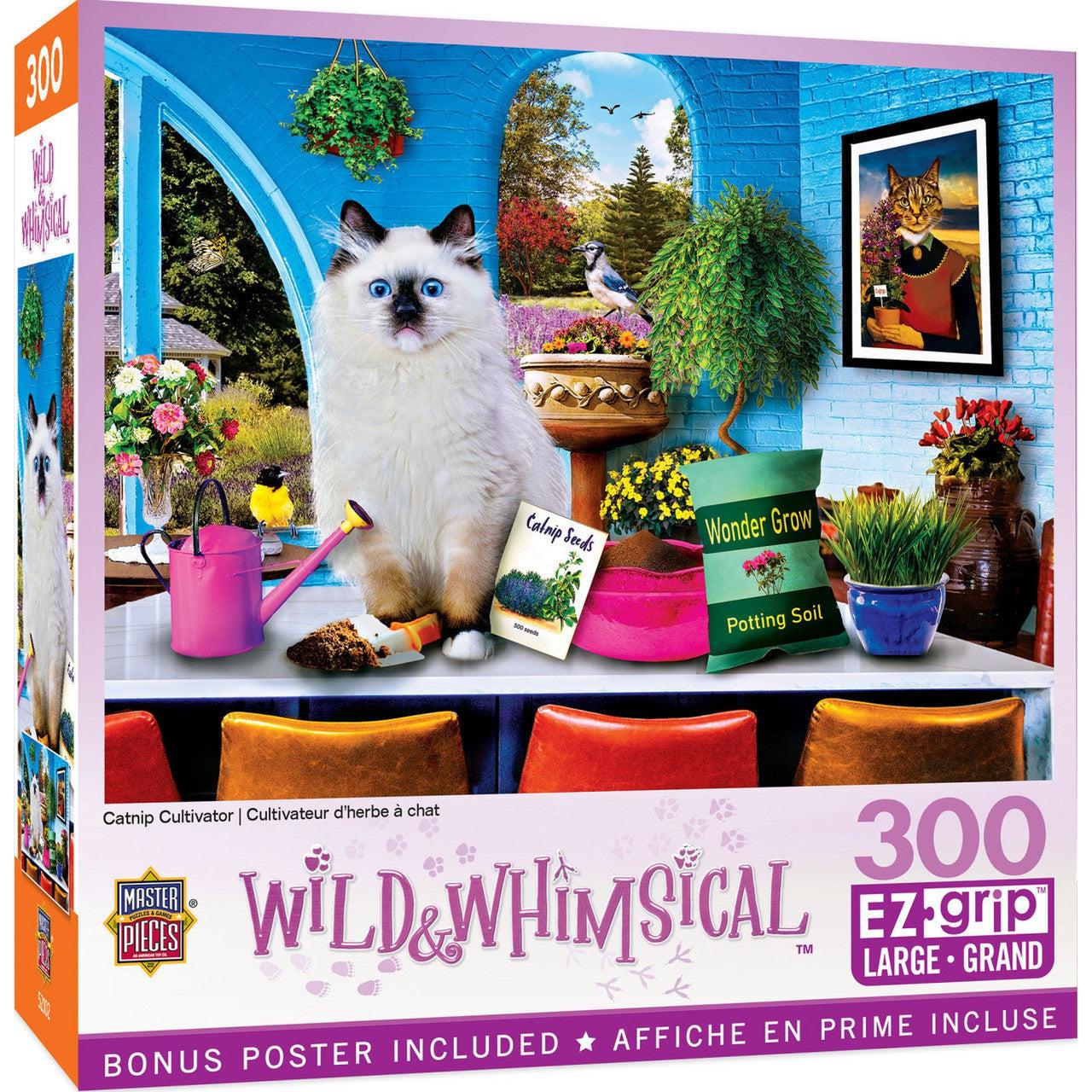 MasterPieces-Wild & Whimsical - Catnip Cultivator - 300 Piece EzGrip Puzzle-32219-Legacy Toys