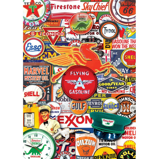 MasterPieces-World's Smallest - Retro Petrol - 1000 Piece Puzzle in a Tin-32002-Legacy Toys