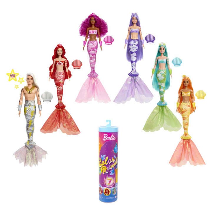 Mattel-Barbie Color Reveal Mermaid Doll - Assorted Styles-HCC46-Legacy Toys