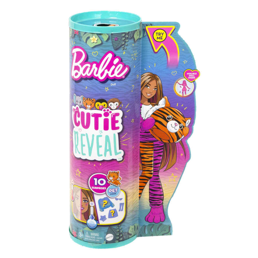 Mattel-Barbie Cutie Reveal Chelsea Doll And Accessories Jungle Series - Tiger-HKP99-Legacy Toys