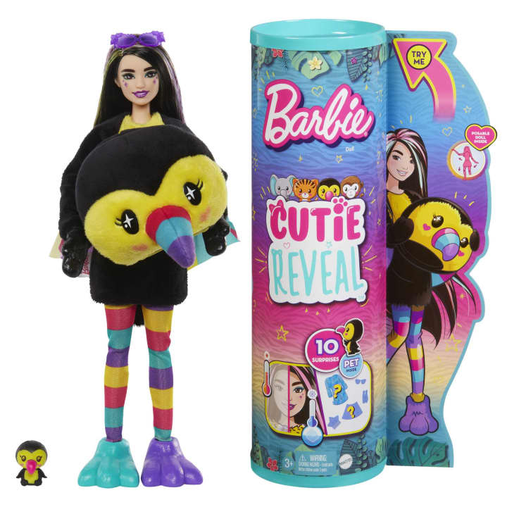 Mattel-Barbie Cutie Reveal Chelsea Doll And Accessories Jungle Series - Toucan-HKR00-Legacy Toys