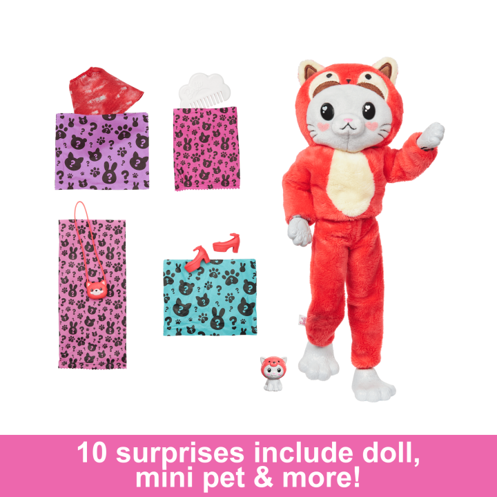 Mattel-Barbie Cutie Reveal - Kitten as Red Panda-HRK23-Legacy Toys