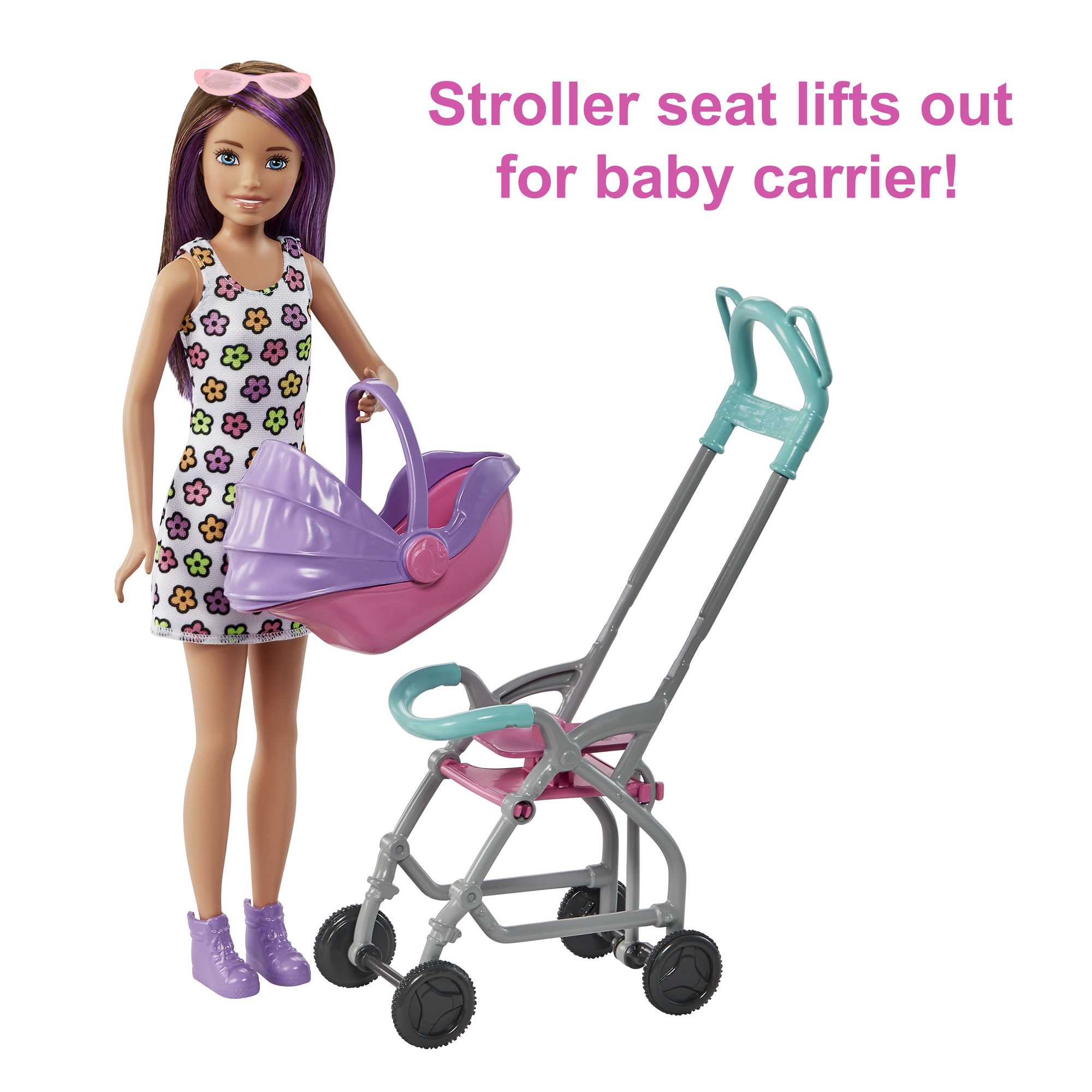 Mattel-Barbie Skipper Babysitters Inc Doll and Stroller Playset-GXT34-Legacy Toys