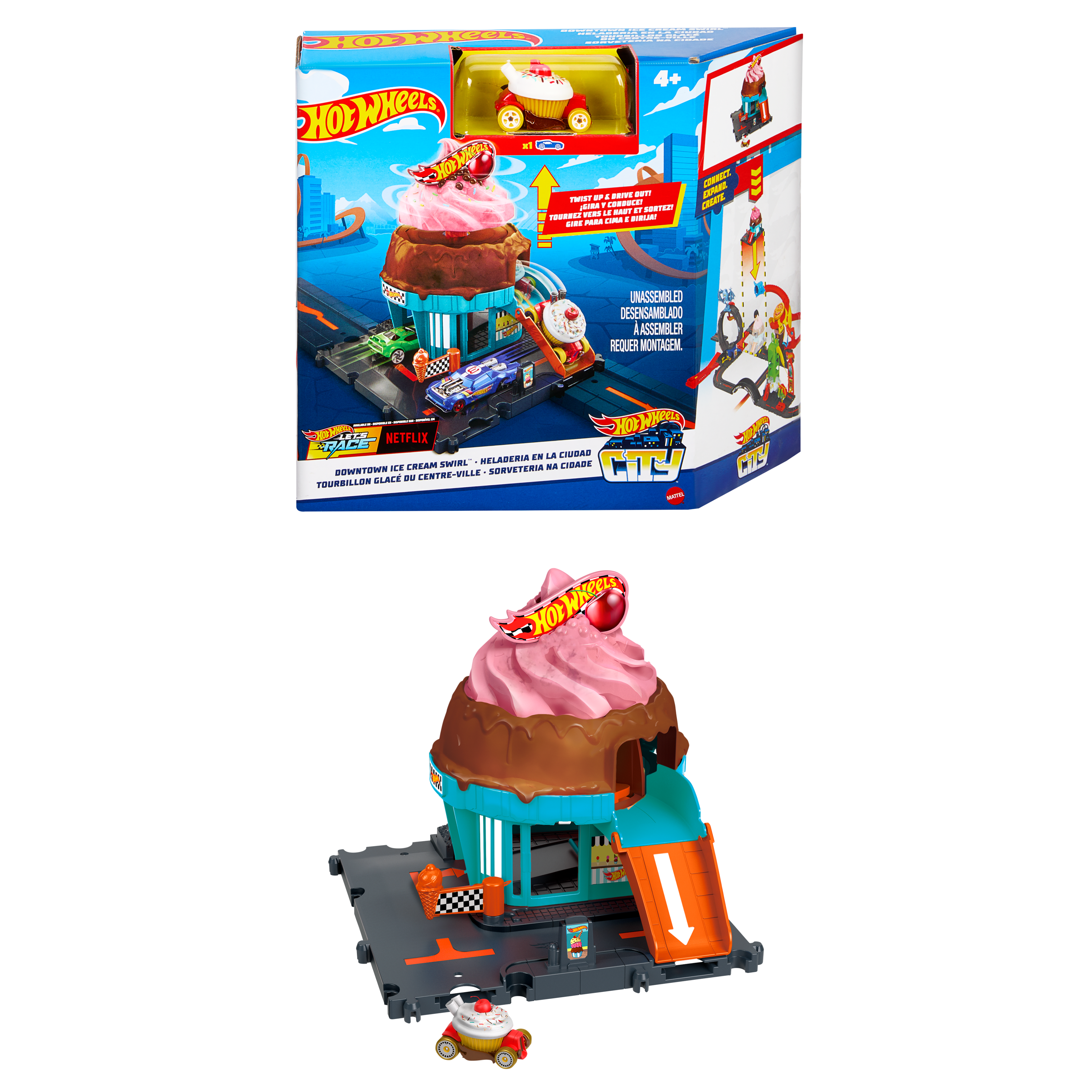 Mattel-Hot Wheels City Ice Cream Shop-HTN77-Legacy Toys