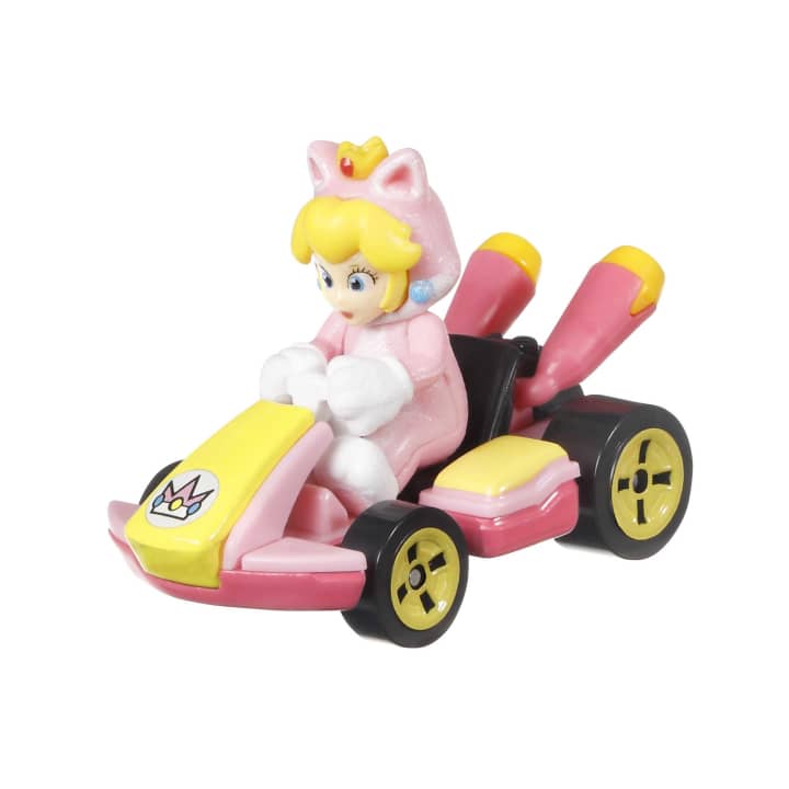 Mattel-Hot Wheels Mario Kart 2024-GRN13-Cat Peach Standard Kart-Legacy Toys