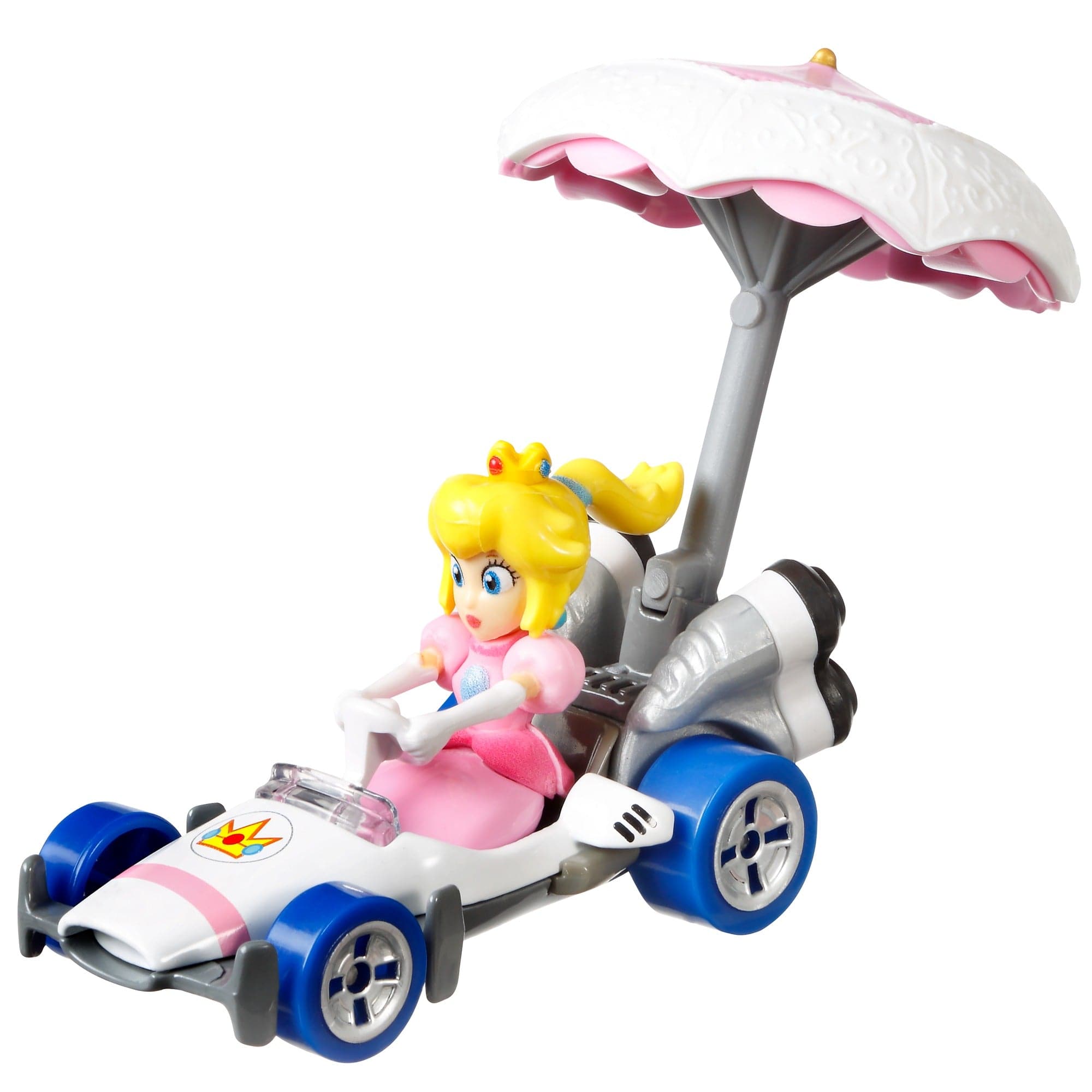 Mattel-Hot Wheels Mario Kart Gliders-GVD36-Princess Peach B-Dasher + Peach Parasol-Legacy Toys
