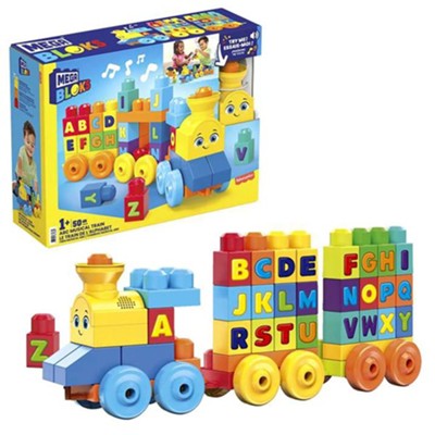 Mattel-Mega Bloks® Building Basics ABC Learning Train-DXH35-Legacy Toys