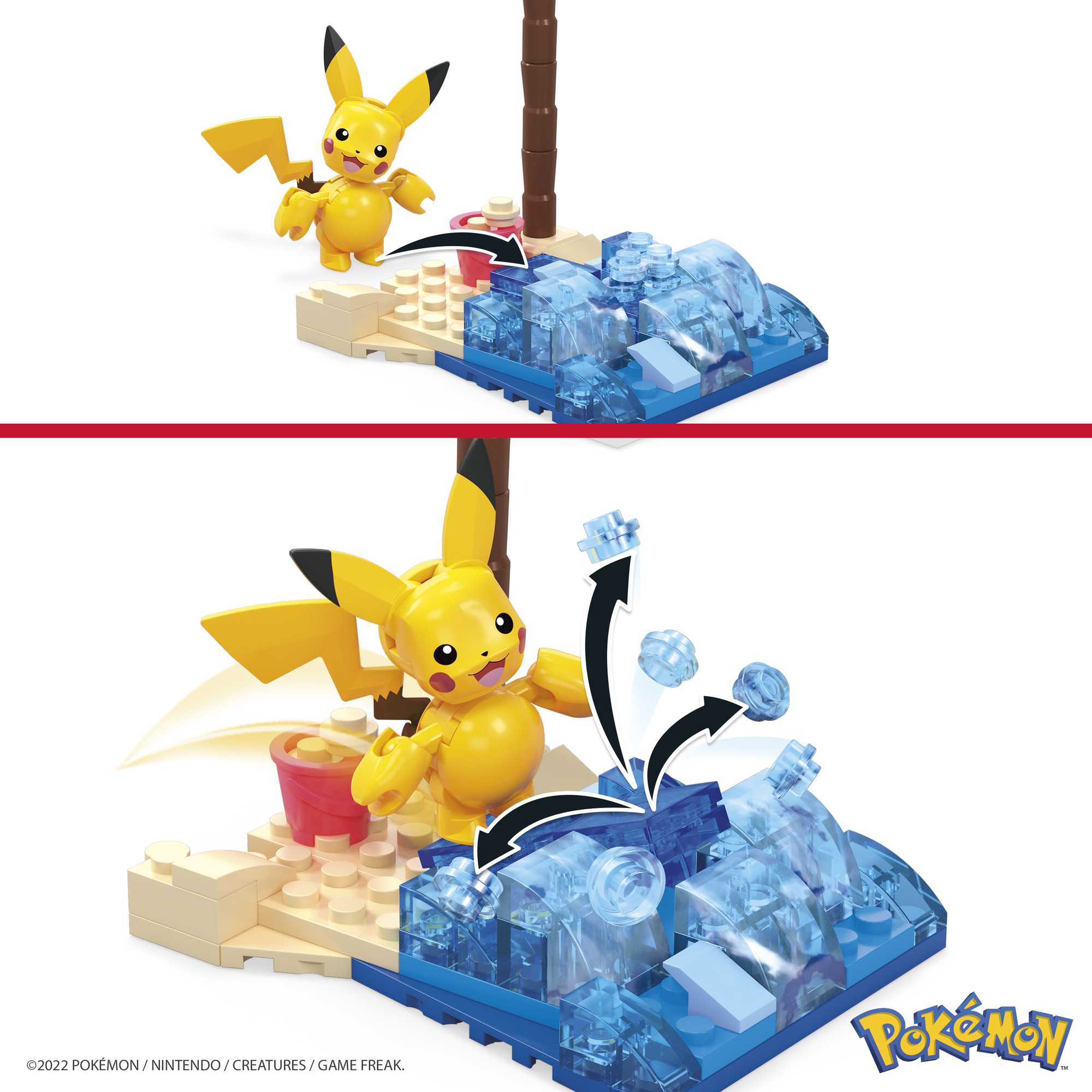 Mattel-Mega Construx Pokemon - Pikachu's Beach Splash-HDL76-Legacy Toys