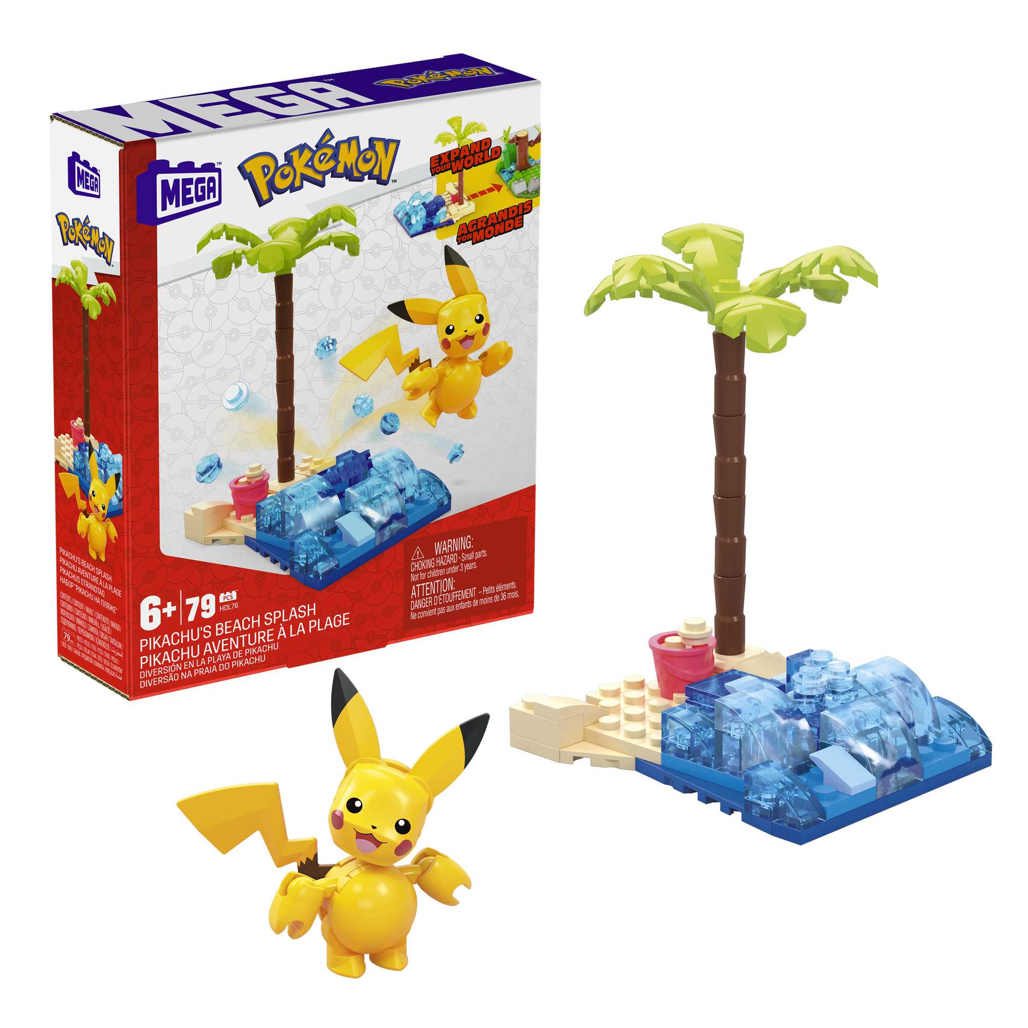 Mattel-Mega Construx Pokemon - Pikachu's Beach Splash-HDL76-Legacy Toys