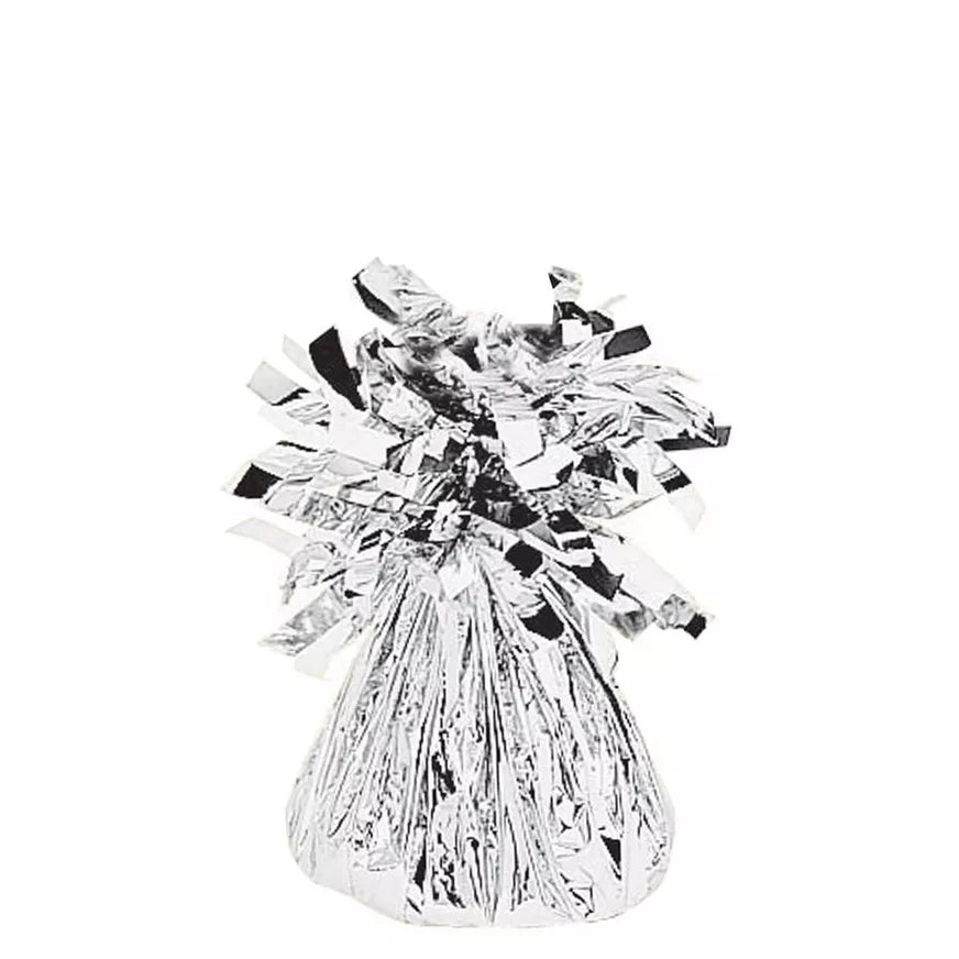 Mayflower Distributing-Fringed Foil Balloon Weight - Silver--Legacy Toys