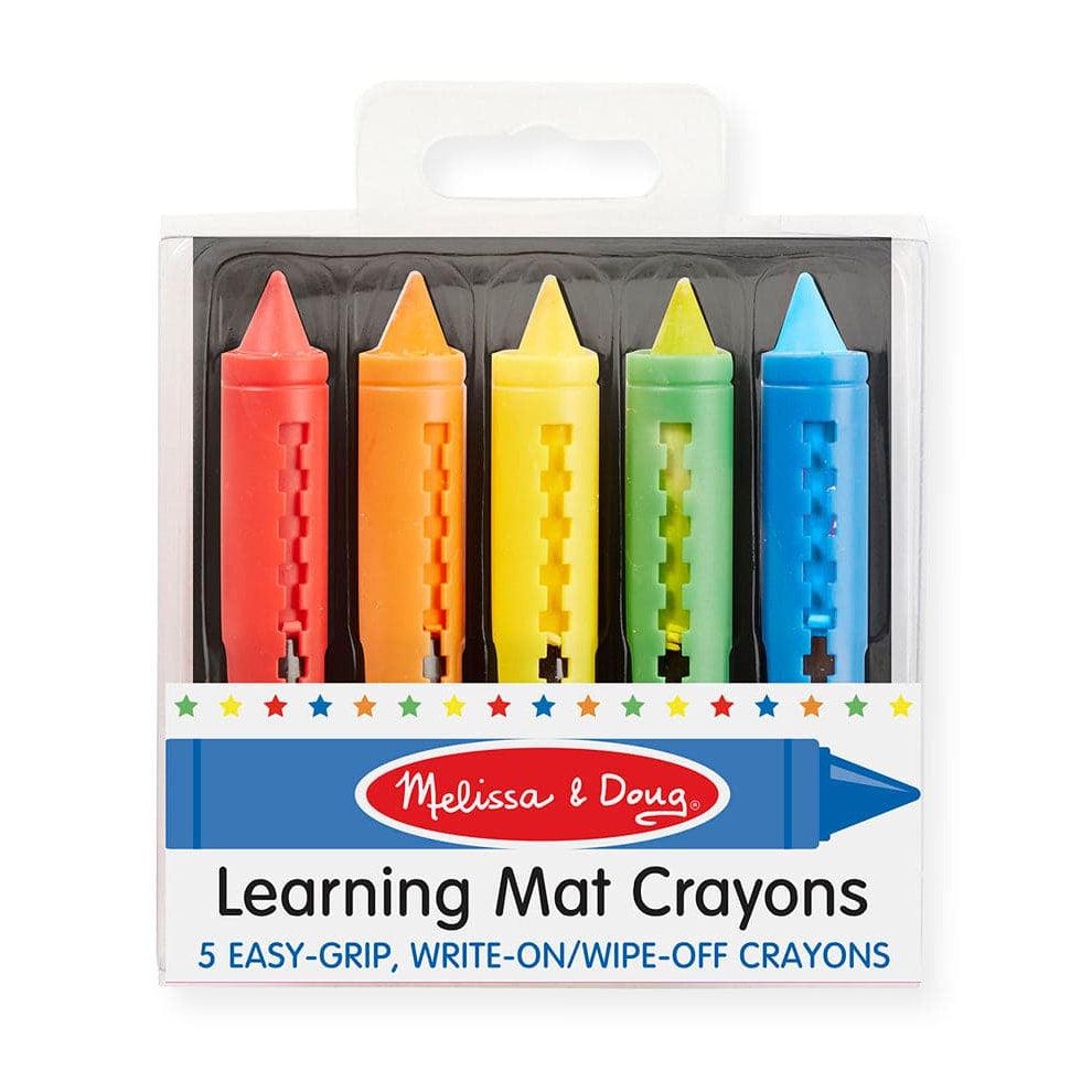 Melissa & Doug-Learning Mat Wipe Off Crayons - 5 Colors-4279-Legacy Toys