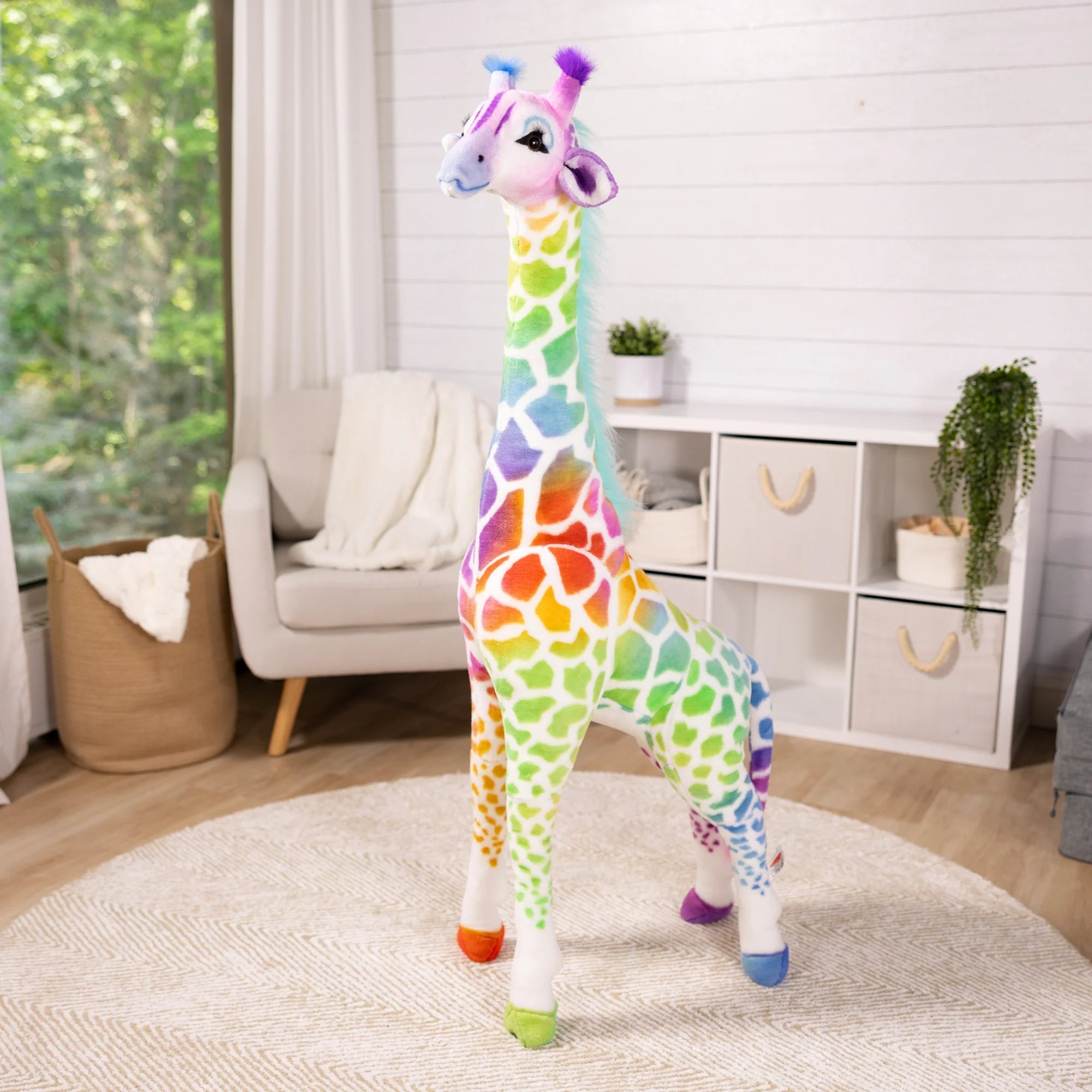 Melissa & Doug-Rainbow Giraffe - Lifelike Animal Giant Plush-32203-Legacy Toys