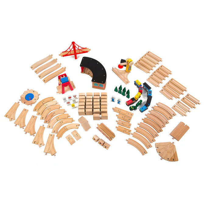 Melissa & Doug-Wooden Railway Set-701-Legacy Toys