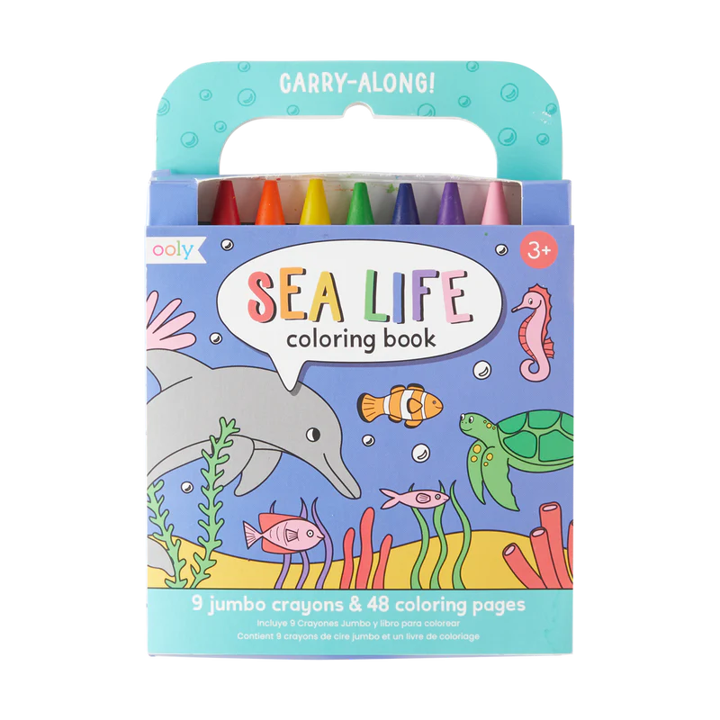 Ooly-Carry Along Crayon & Coloring Book Kit - Sea Life-138-022-Legacy Toys