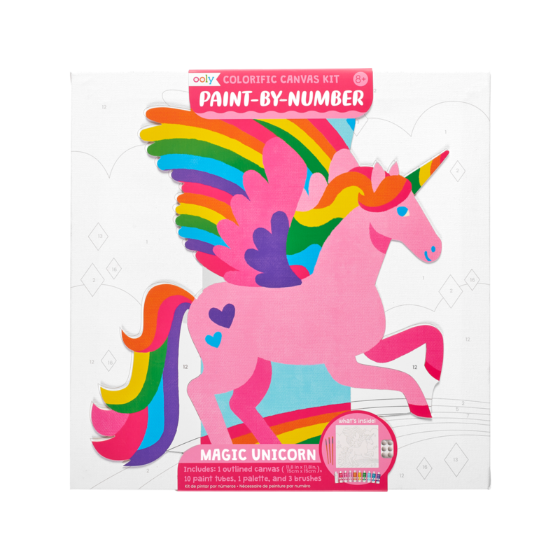 Ooly-Colorific Canvas Paint By Number Kit - Magic Unicorns-161-053-Legacy Toys