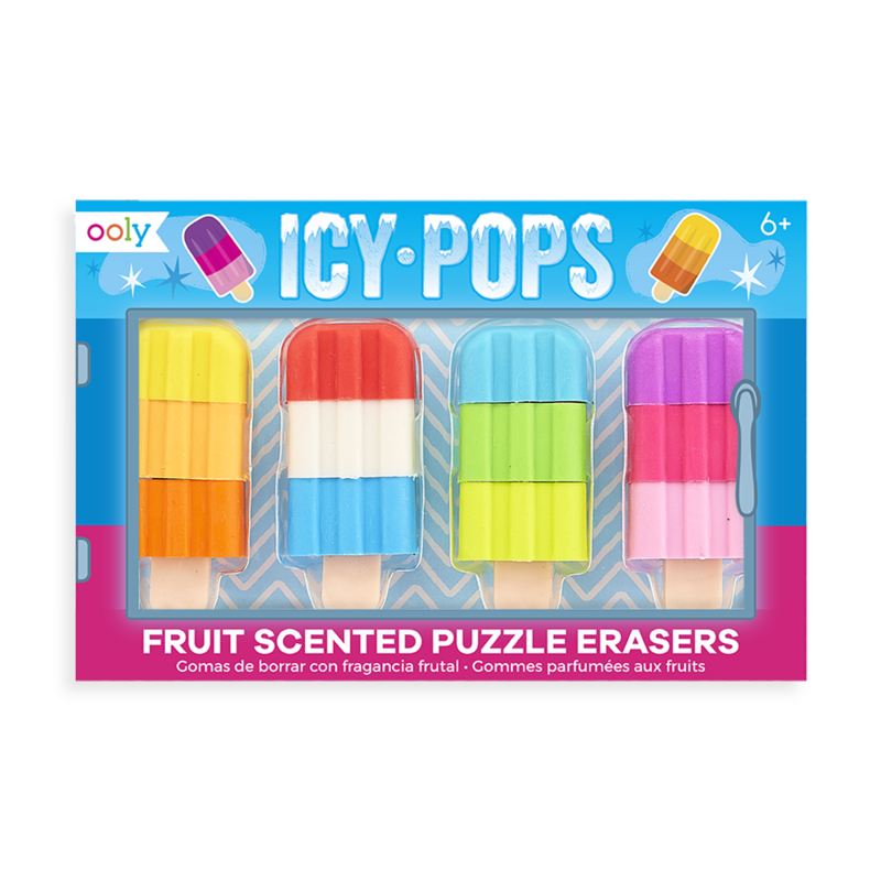 Ooly-Icy Pops Fruit Scented Puzzle Erasers Set of 4-112-079-Legacy Toys