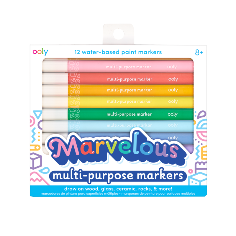 Ooly-Marvelous Multi-Purpose Paint Markers Set Of 12-OOL-130-086-Legacy Toys