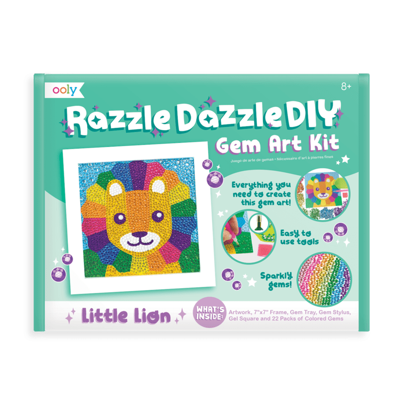 Ooly-Razzle Dazzle DIY Gem Art Kit: Little Lion-161-048-Legacy Toys