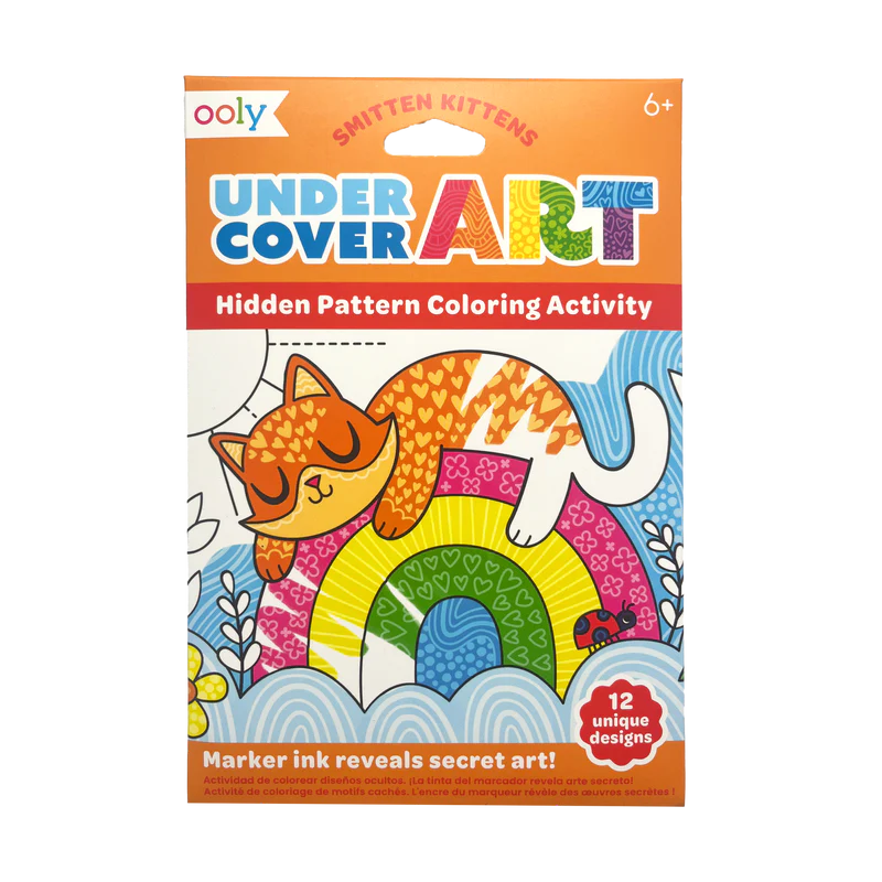 Ooly-Undercover Art Hidden Pattern Coloring Activity Art Cards - Smitten Kittens-161-117-Legacy Toys