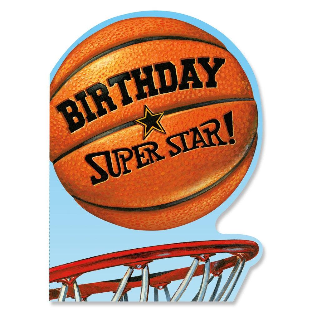 Peaceable Kingdom-Basketball Die Cut Birthday Card-5218G-Legacy Toys