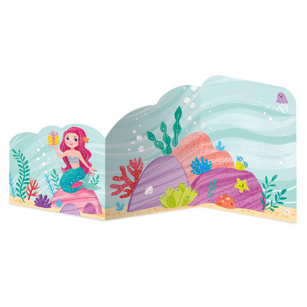 Peaceable Kingdom-Decorate You Own Sticker Card - Mermaid-6300ST-Legacy Toys