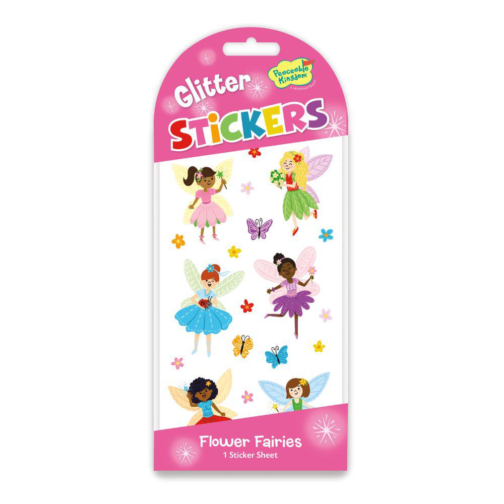 Peaceable Kingdom-Giltter Sticker Pack - Flower Fairies-STK241-Legacy Toys