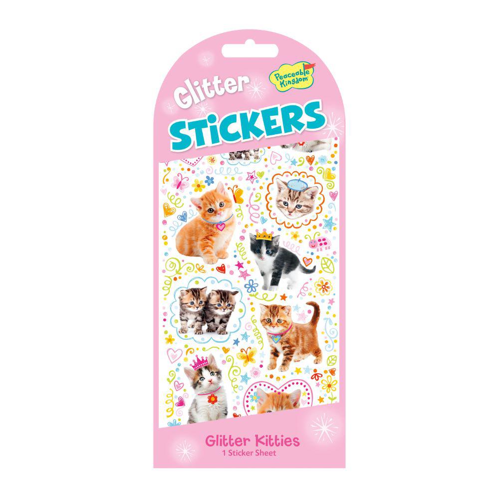 Peaceable Kingdom-Glitter Sticker Pack - Kitties-10994-Legacy Toys