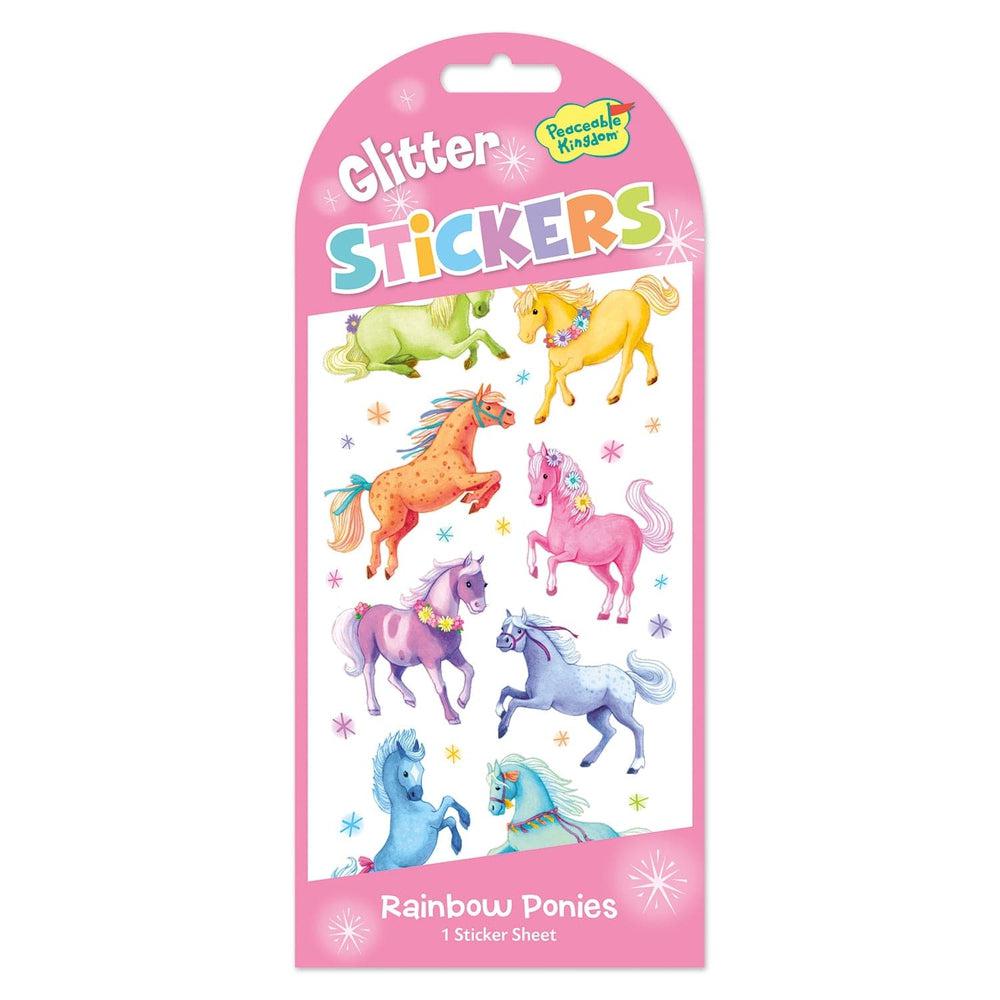 Peaceable Kingdom-Glitter Sticker Pack - Rainbow Ponies-STK192-Legacy Toys