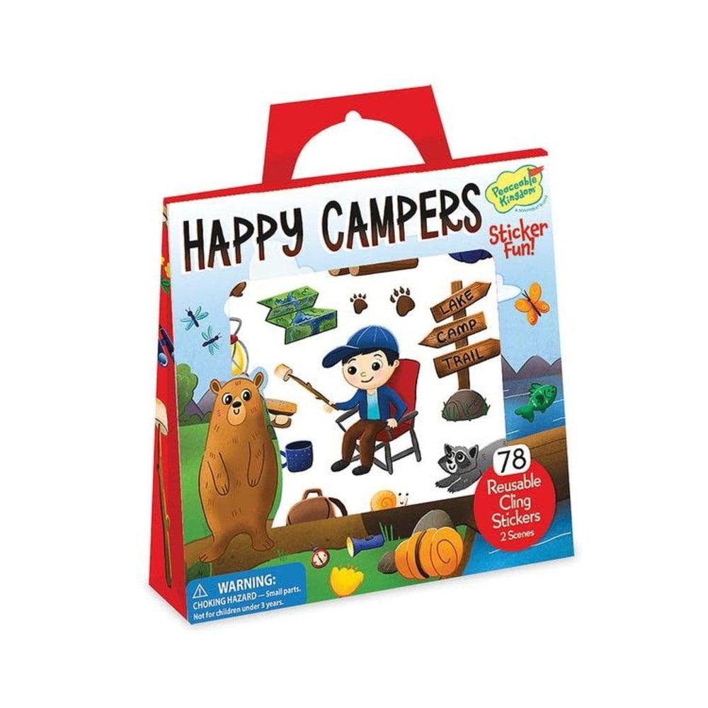 Peaceable Kingdom-Happy Campers Reusable Sticker Tote-SP87-Legacy Toys