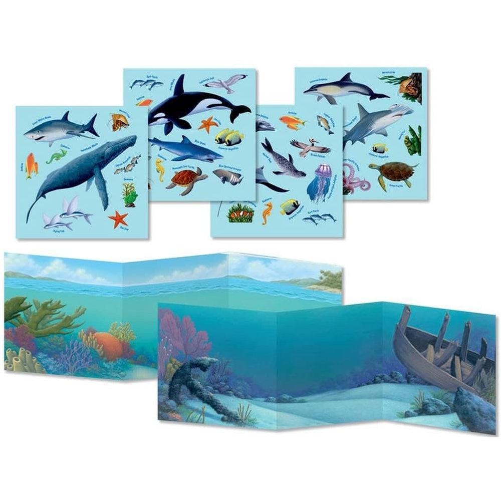 Peaceable Kingdom-Ocean Animals Reusable Sticker Tote-SP62-Legacy Toys