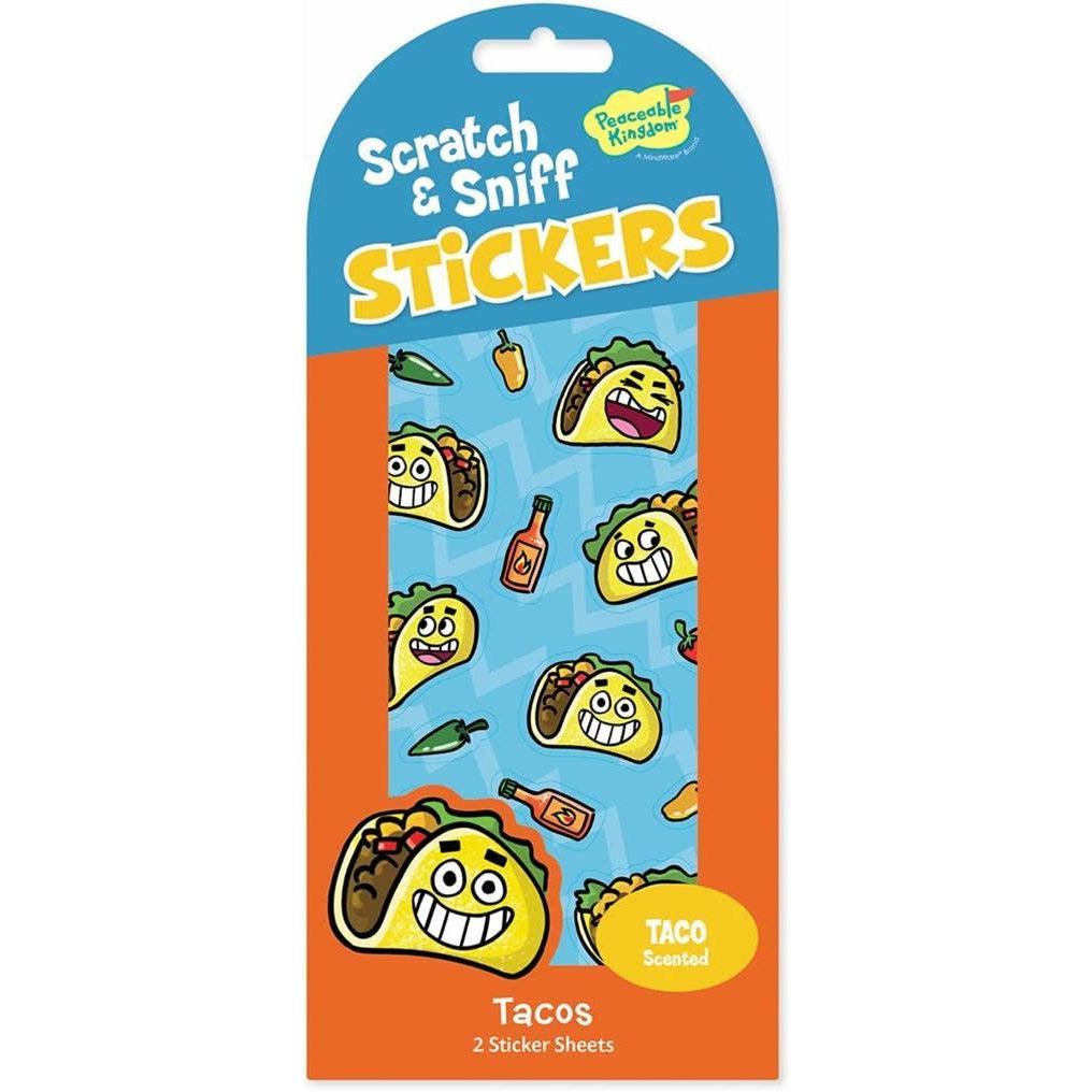 Peaceable Kingdom-Scratch and Sniff Sticker Pack-STK235-Tacos-Legacy Toys
