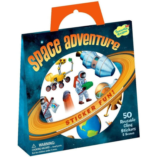 Peaceable Kingdom-Space Adventure Reusable Sticker Tote-SP63-Legacy Toys